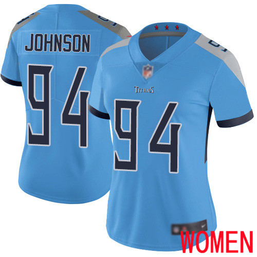 Tennessee Titans Limited Light Blue Women Austin Johnson Alternate Jersey NFL Football 94 Vapor Untouchable